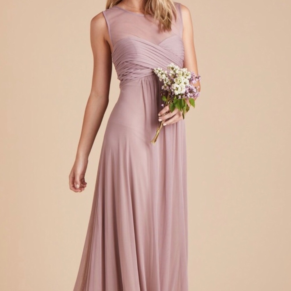 NWT Birdy Grey Mauve Ryan Maxi Sweetheart Neck Bridesmaid Special Occasi…